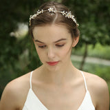 Opal Crystals Rhinestones Pearls Hair Vine Headband