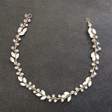 Opal Crystals Rhinestones Pearls Hair Vine Headband