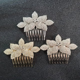 Crystal Rhinestone Leaf Wedding Hair Comb Bridal Headpiece