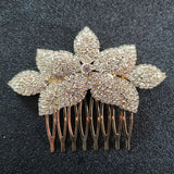 Crystal Rhinestone Leaf Wedding Hair Comb Bridal Headpiece