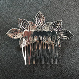 Crystal Rhinestone Leaf Wedding Hair Comb Bridal Headpiece