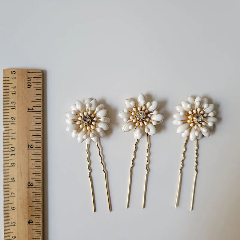 Crystal Flower Bridal Hair Pin Set Women Hair Stickers Hair Clips