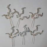 Opal Crystal Bridal Hair Pin Set