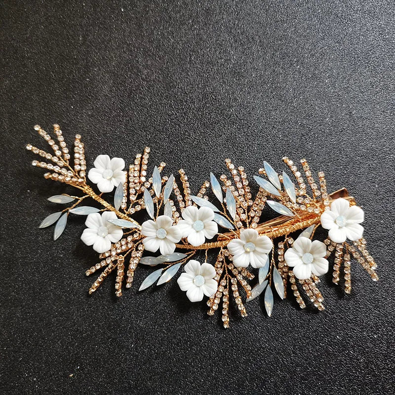 Crystal Flower Bridal Hair Clip Wedding Hairgrips Hair Accessories