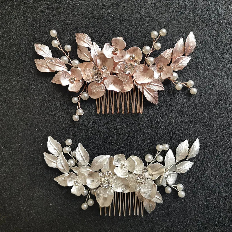 Crystal Flower Wedding Hair Comb Bridal Headdress Hair Accessories