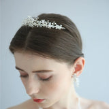 Rhinestones Crystal Freshwater Pearls Wedding Tiara Bridal Crown
