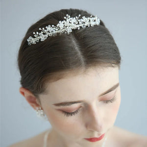 Rhinestones Crystal Freshwater Pearls Wedding Tiara Bridal Crown