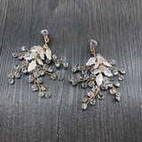 Crystal Pearl Wedding Dangle Earrings Bridal Chandelier