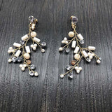 Crystal Pearl Wedding Dangle Earrings Bridal Chandelier