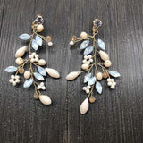 Crystal Pearl Wedding Dangle Earrings Bridal Chandelier
