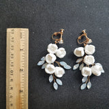 Bridal Chandelier Earrings with Rhinestones and Crystals