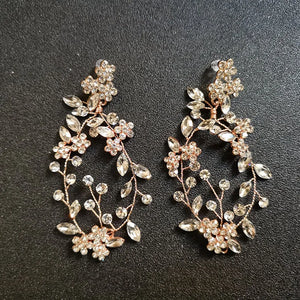 Bridal Chandelier Earrings with Rhinestones and Crystals