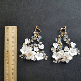 Bridal Chandelier Earrings with Rhinestones and Crystals