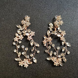 Bridal Chandelier Earrings with Rhinestones and Crystals