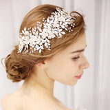 Crystal Rhinestone Flower Leaf Wedding Hair Vine Bridal Headband