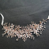 Crystal Rhinestone Flower Leaf Hair Vine Bridal Headband