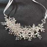 Crystal Rhinestone Flower Leaf Wedding Hair Vine Bridal Headband
