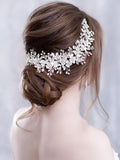 Crystal Rhinestone Flower Leaf Wedding Hair Vine Bridal Headband