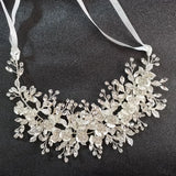 Crystal Rhinestone Flower Leaf Wedding Hair Vine Bridal Headband