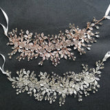 Crystal Rhinestone Flower Leaf Hair Vine Bridal Headband
