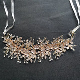 Crystal Rhinestone Flower Leaf Wedding Hair Vine Bridal Headband