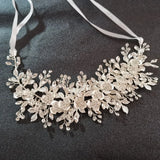 Crystal Rhinestone Flower Leaf Wedding Hair Vine Bridal Headband