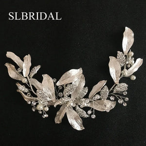 Silver Crystals Rhinestones Wedding Hair Clip Barrettes Bridal Headpiece