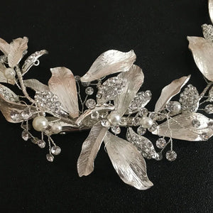 Silver Crystals Rhinestones Wedding Hair Clip Barrettes Bridal Headpiece
