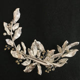 Silver Crystals Rhinestones Wedding Hair Clip Barrettes Bridal Headpiece