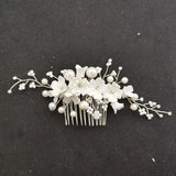 Simulated Pearls Ceram Flower Bridal Hair Comb Wedding Headdress Hair Accessoies