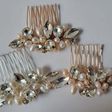 Crystal Rhinestones Pearls Bridal Hair Comb Wedding Accessories