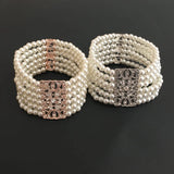 Crystal Wedding Bracelet Rhinestones Pearls Bridal Bridesmaids Stretch Bracelet