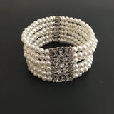 Crystal Wedding Bracelet Rhinestones Pearls Bridal Bridesmaids Stretch Bracelet