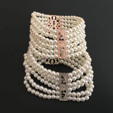 Crystal Wedding Bracelet Rhinestones Pearls Bridal Bridesmaids Stretch Bracelet