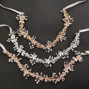 Wired Crystal Rhinestones Pearls Wedding Hair accessories