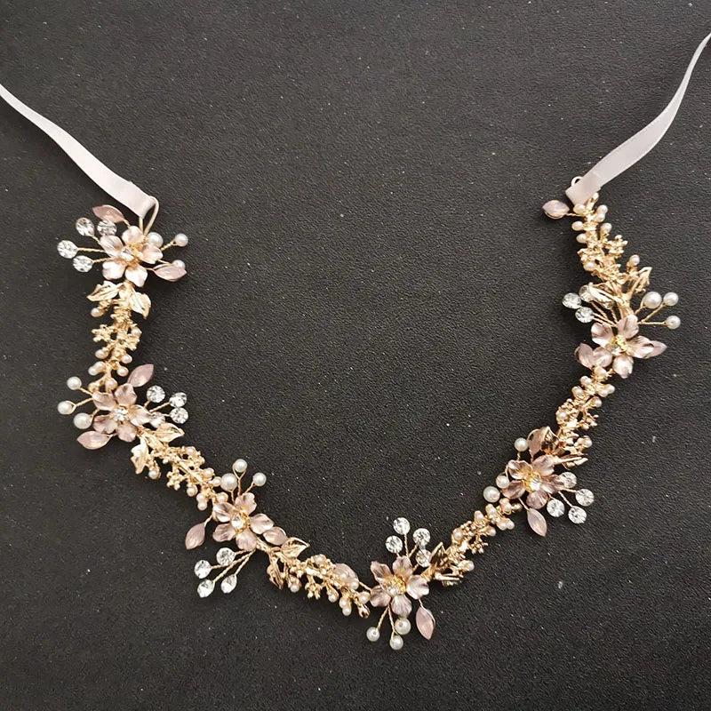 Wired Crystal Rhinestones Pearls Wedding Hair accessories