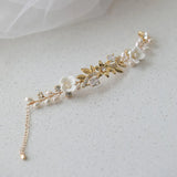 Zircon Rhinestones Pearl Flower Bridal Bracelet Wedding Jewelry