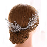 Silver Crystal Rhinestones Wedding Hair Comb Bridal Headpieces Hair Accessories