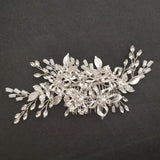 Silver Rhinestone Pearls Wedding Hair Comb Bridal Headpiece