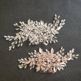 Silver Rhinestone Pearls Wedding Hair Comb Bridal Headpiece