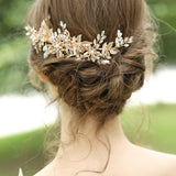 Silver Rhinestone Pearls Wedding Hair Comb Bridal Headpiece