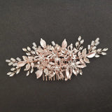 Silver Rhinestone Pearls Wedding Hair Comb Bridal Headpiece