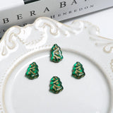 Czech Glaze Green Christmas Tree Glass Bead DIY Ornament Material