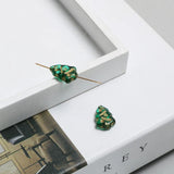 Czech Glaze Green Christmas Tree Glass Bead DIY Ornament Material