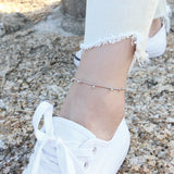 925 Silver Lucky Beads Anklet Bracelet Box Chain Fine Jewelry