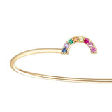 S925 Sterling Silver Rainbow CZ Bangle Bracelet