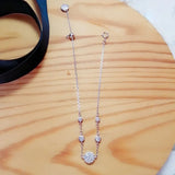 925 Silver Disc Bracelet CZ Stones Women Jewelry