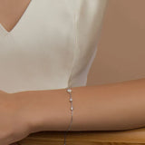 925 Silver Disc Bracelet CZ Stones Women Jewelry