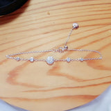 925 Silver Disc Bracelet CZ Stones Women Jewelry