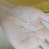 925 Silver Heart Bracelet with Zircon Stones for Women Girls